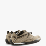 Tan shoes, side view