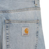 Close up of blue jeans, showing texture of the Cotton fabric