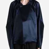 Navy jacket worn by a person, showing the jacket fit
