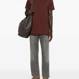 Red t-shirt, full body view