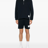 Navy pullover,full body view