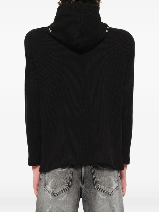 Black hoodie, full body view
