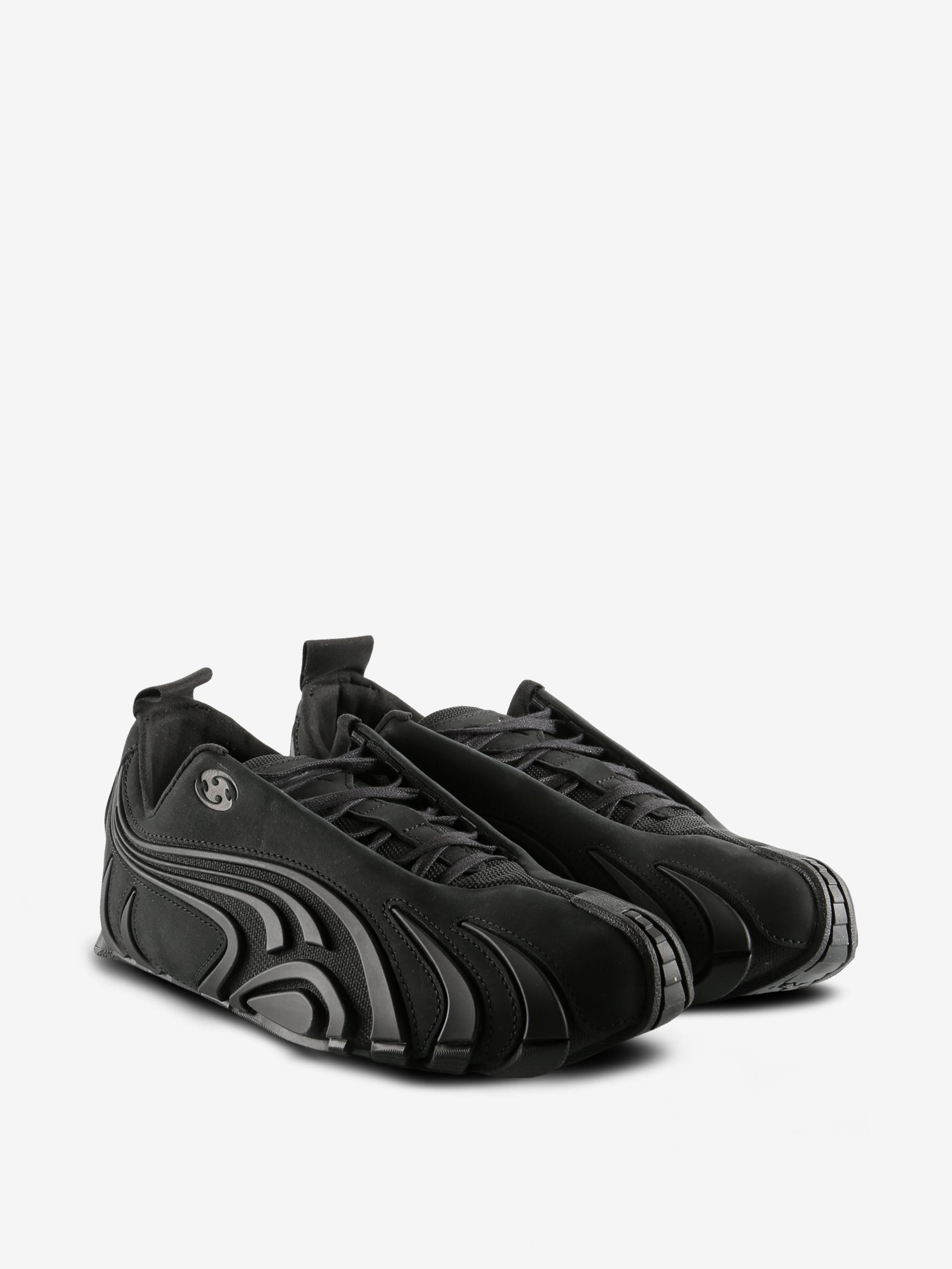 Black sneaker, front view