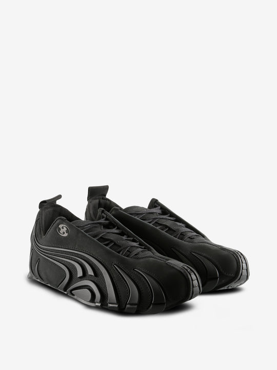 Black sneaker, front view