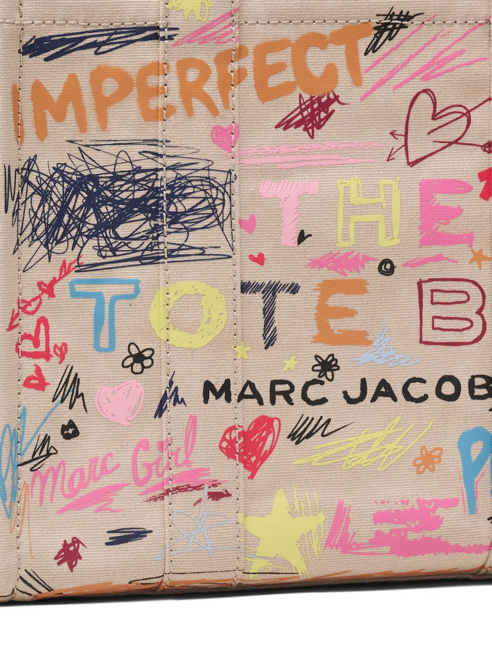 Close up of tan bag, showing texture of the fabric