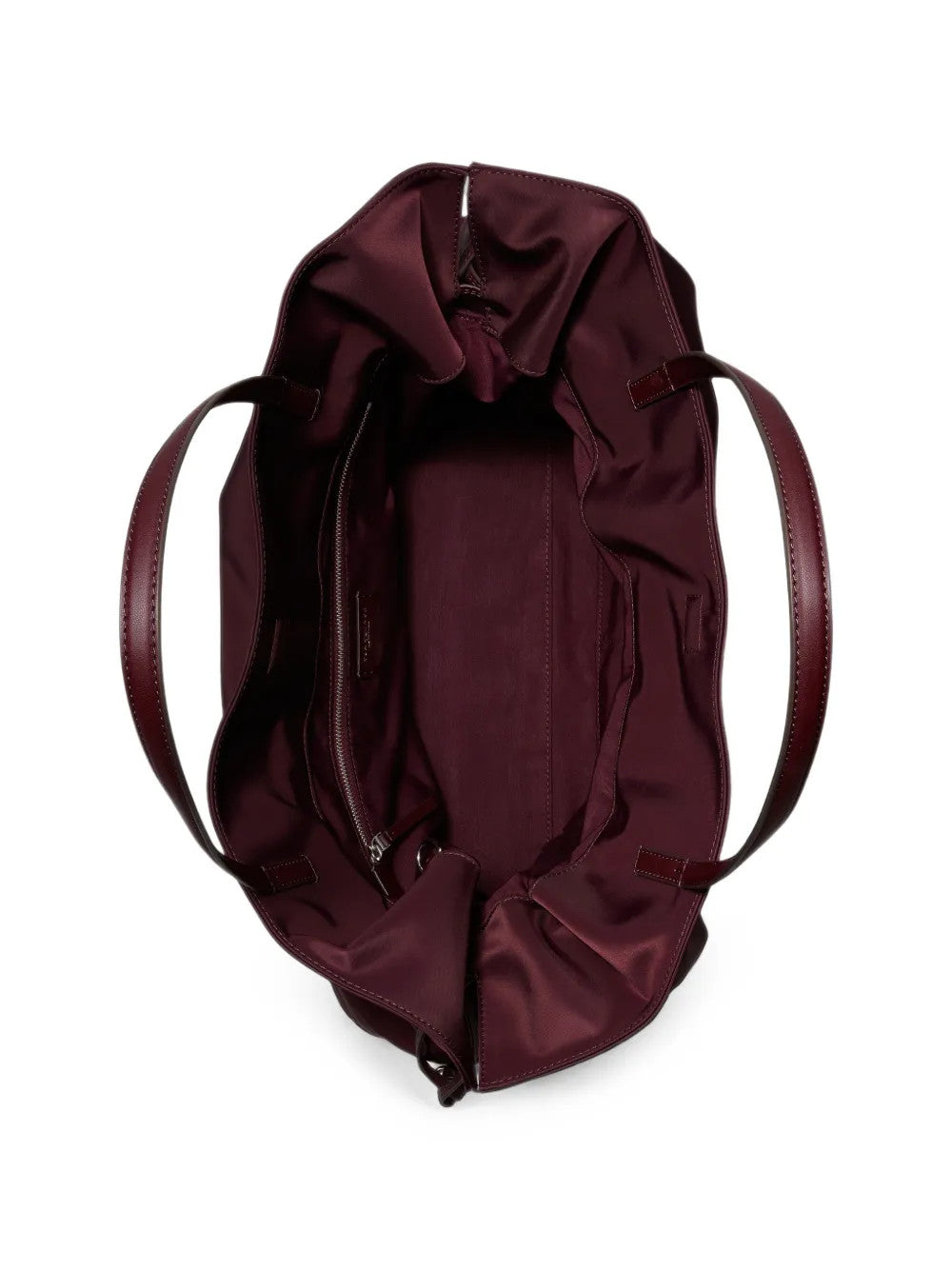 Burgundy bag, front view