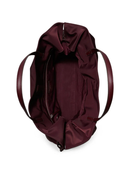Burgundy bag, front view