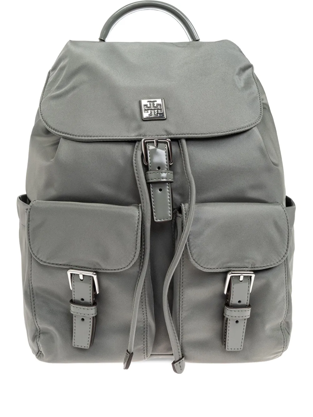 Grey backpack, front view