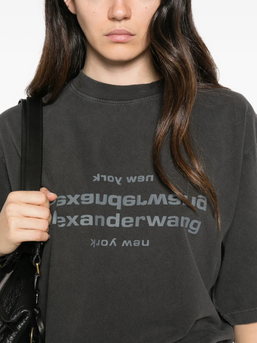 Black t-shirt, front view
