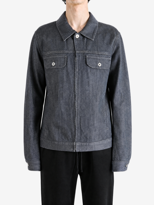 Grey jacket, full body view