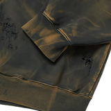 Close up of black hoodie, showing texture of the Cotton fabric