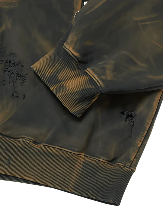 Close up of black hoodie, showing texture of the Cotton fabric