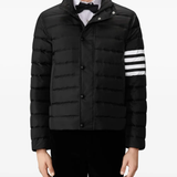 Black jacket worn by a person, showing the jacket fit