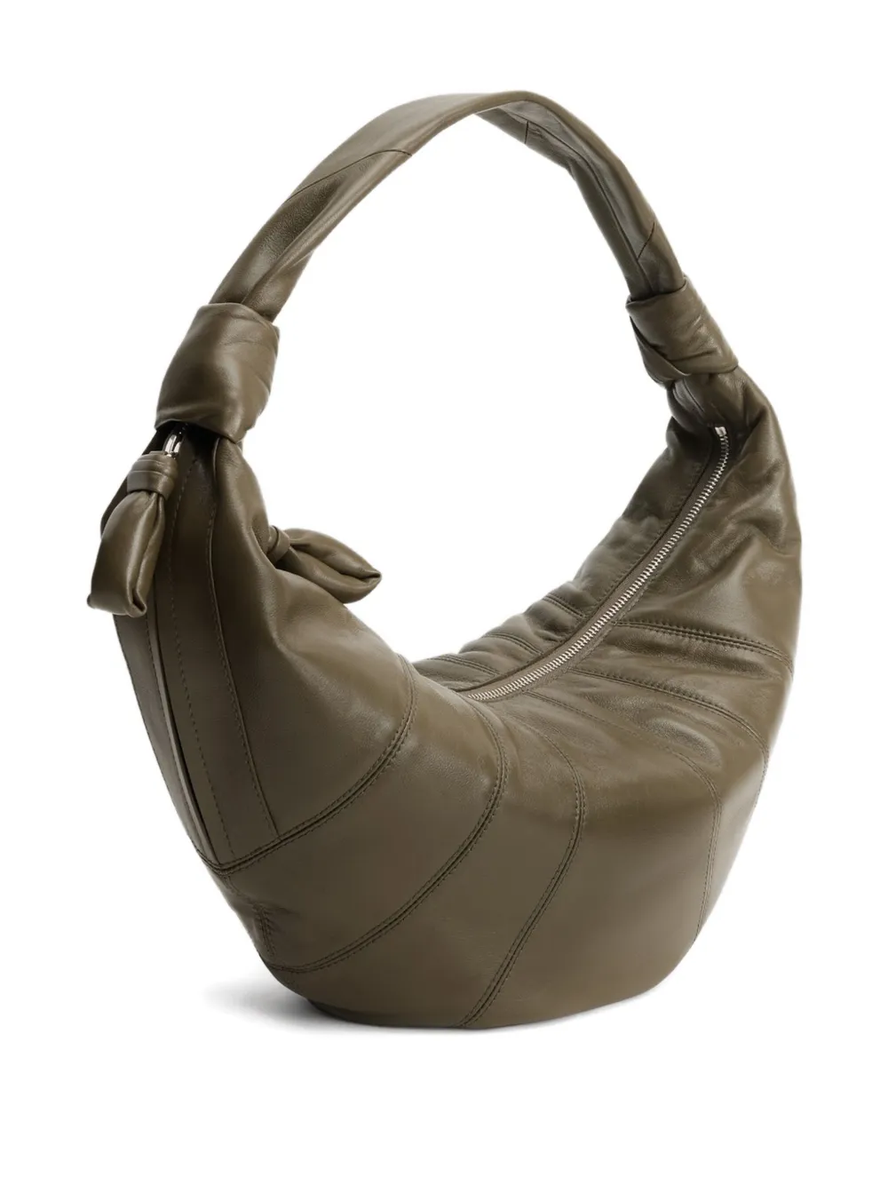 Tan bag, side view