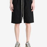 Black shorts, full body view