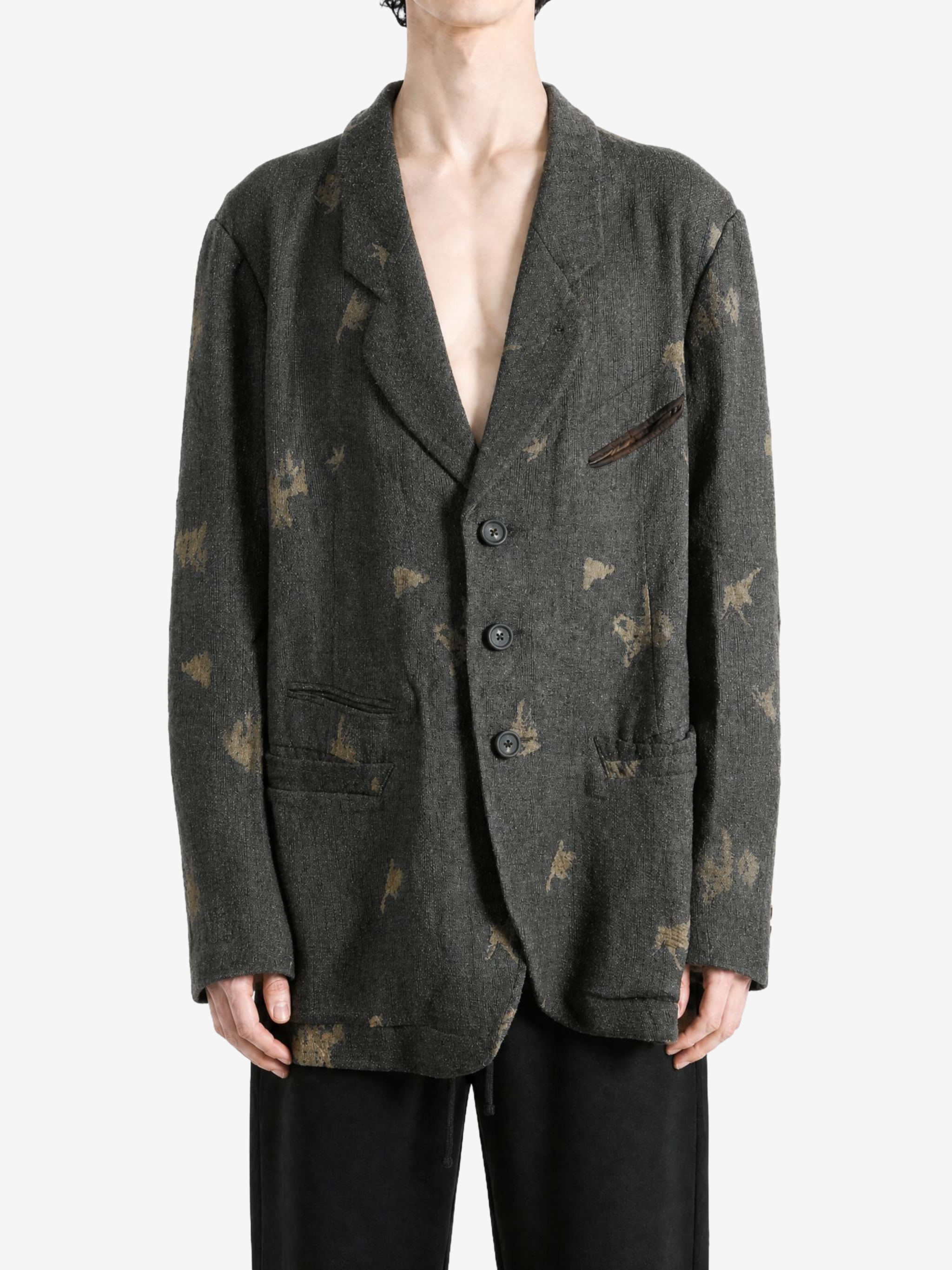 Grey blazer, front view