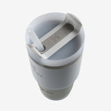 Grey tumbler,top view