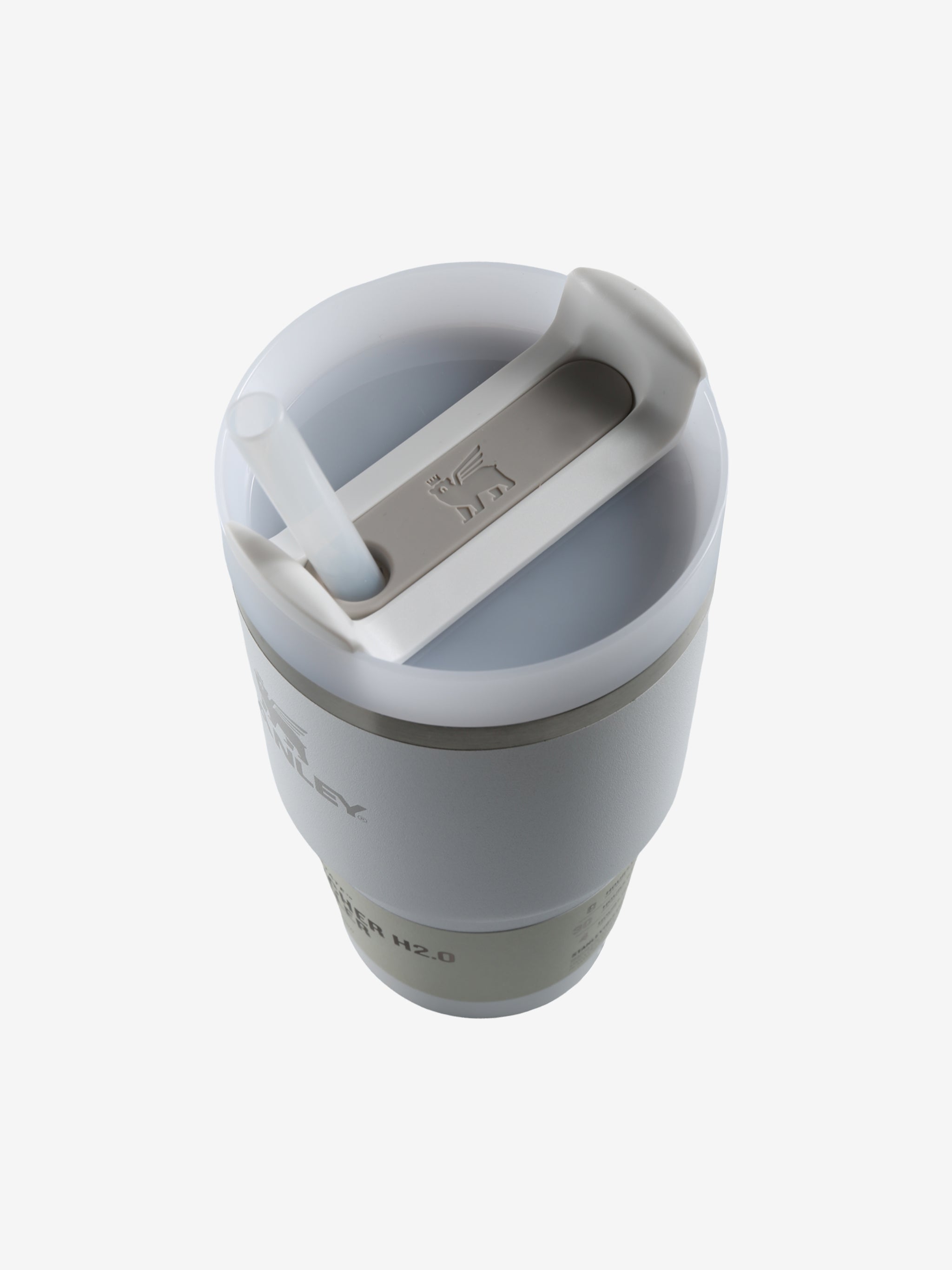 Grey tumbler,top view