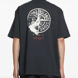 Navy t-shirt, full body view
