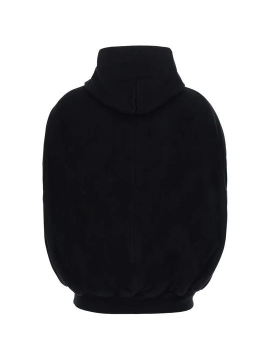 Black hoodie, back view