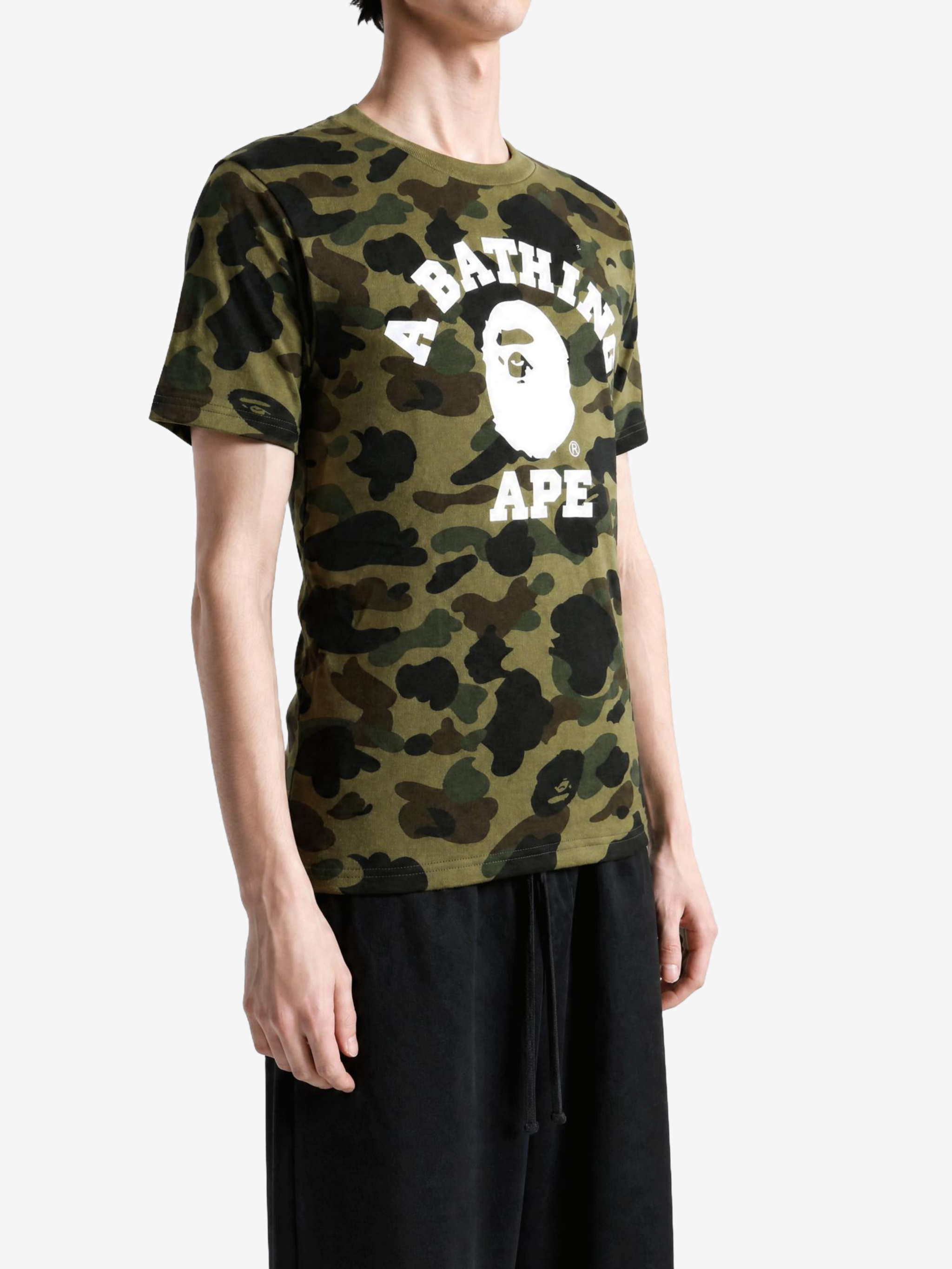 Green t-shirt, full body view
