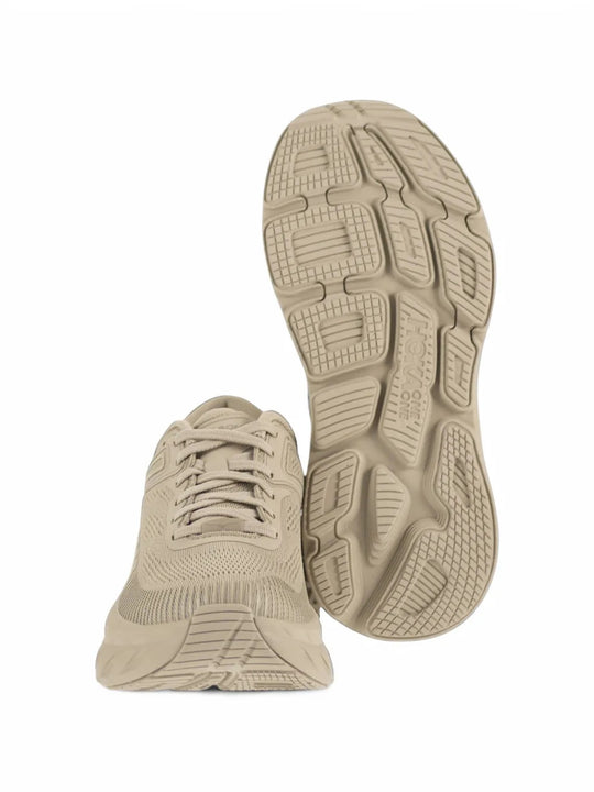 Tan shoes, front view