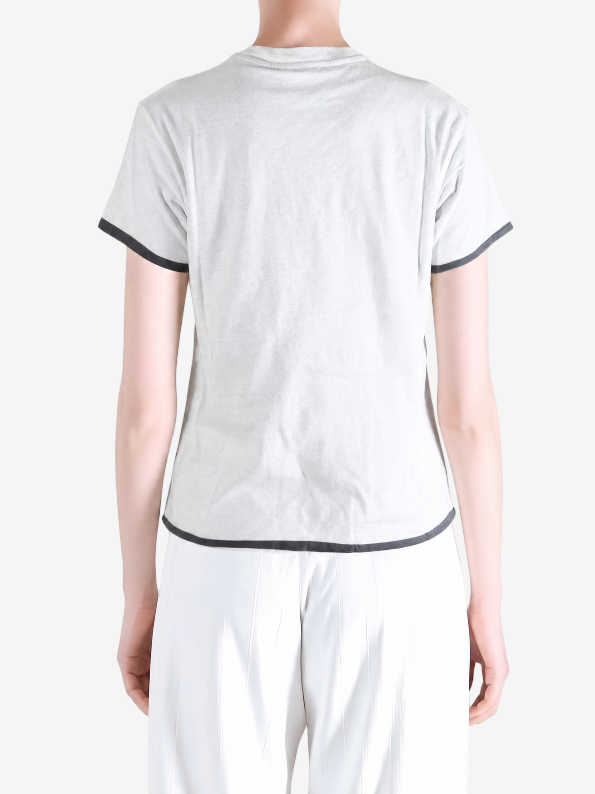 White t-shirt, full body view