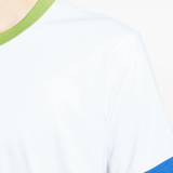 Close up of white t-shirt,showing texture of the cotton fabric