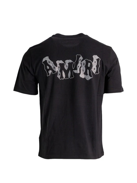 Black t-shirt, back view