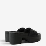 Black sandals, front view