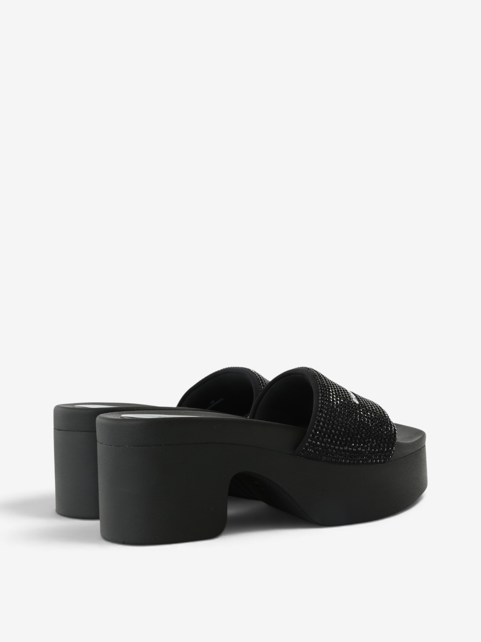 Black sandals, front view