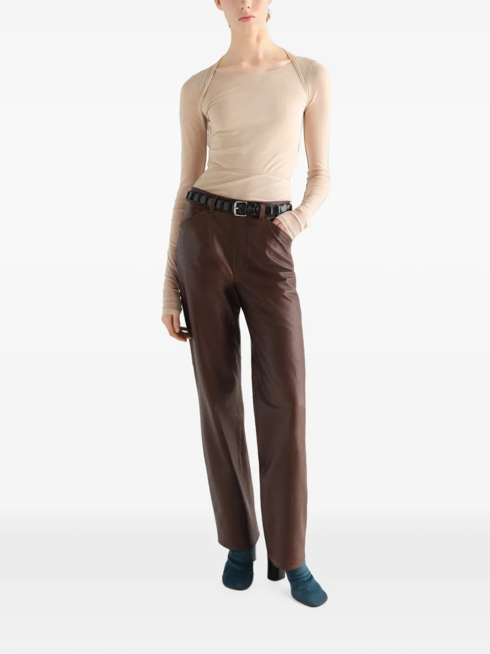 Tan top, full body view