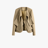 Tan jacket, front view