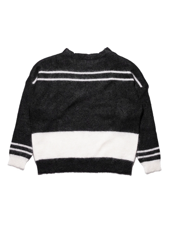 Black knitwear, back view