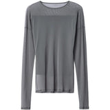 Grey top, front view