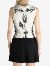 JEAN PAUL GAULTIER - Women Printed "Flower Body Morphing Mariniere" Cotton Tank Top