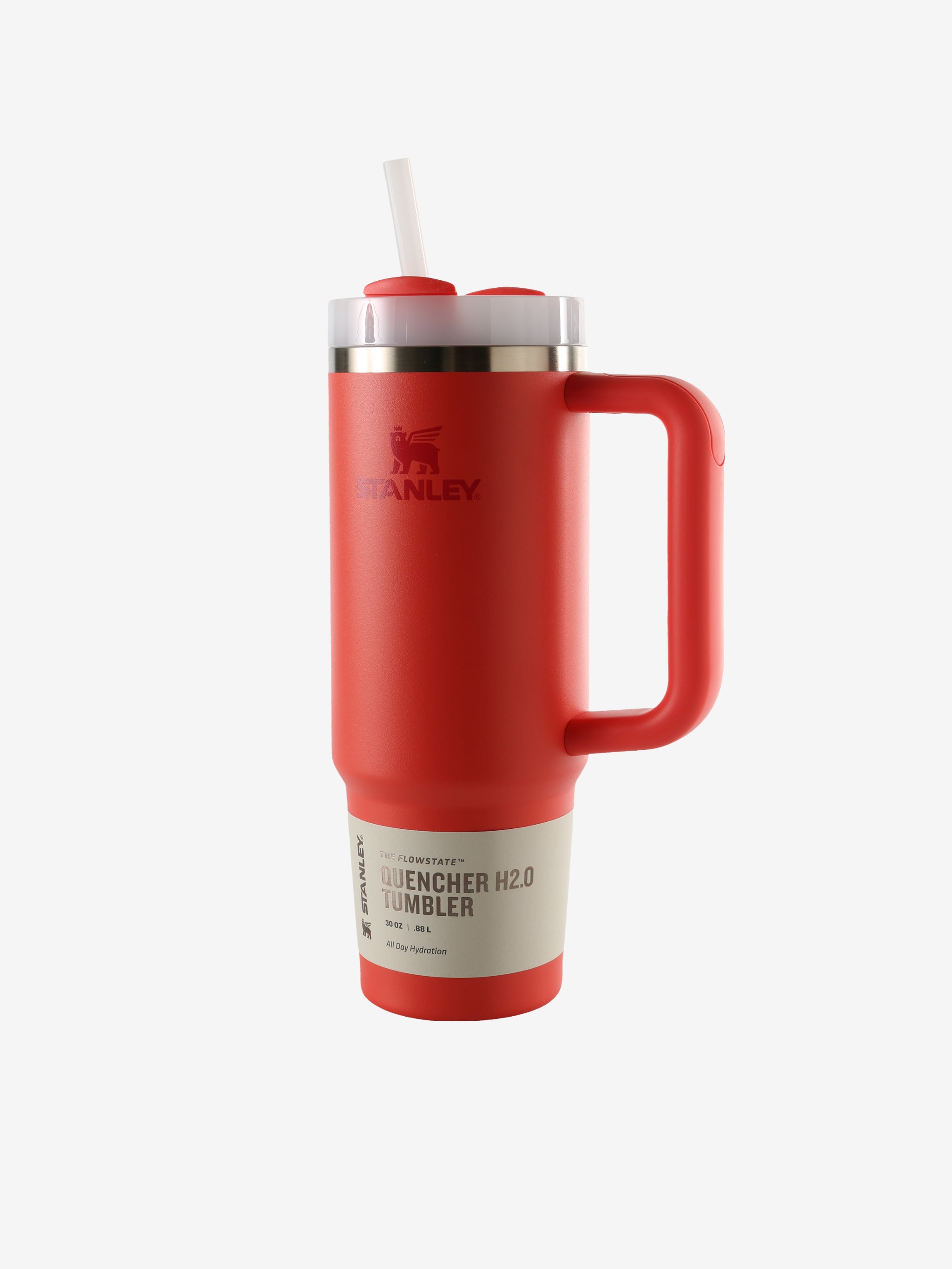 Red tumbler, front view