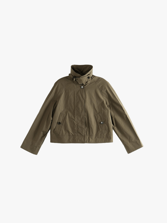 Tan jacket, front view