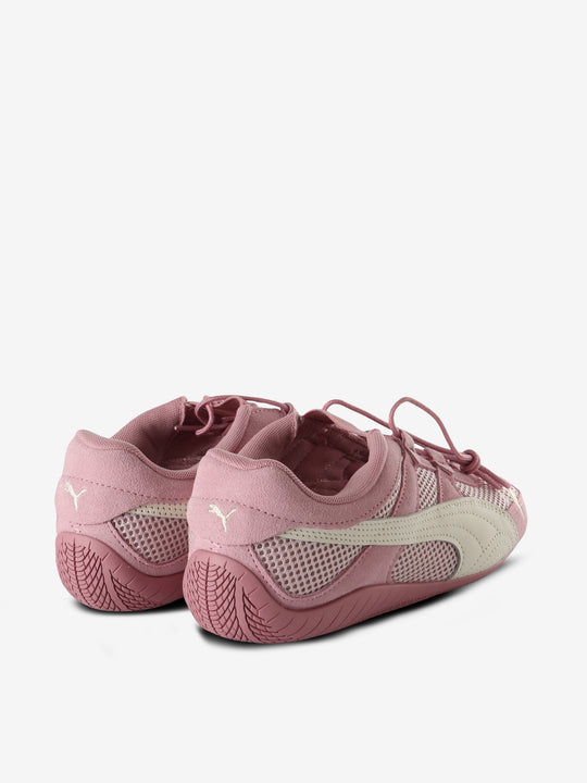 Pink sneakers, back view