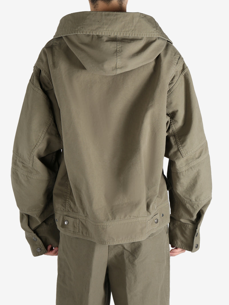 DRIES VAN NOTEN - Men Hooded Army Zip-Up Jacket