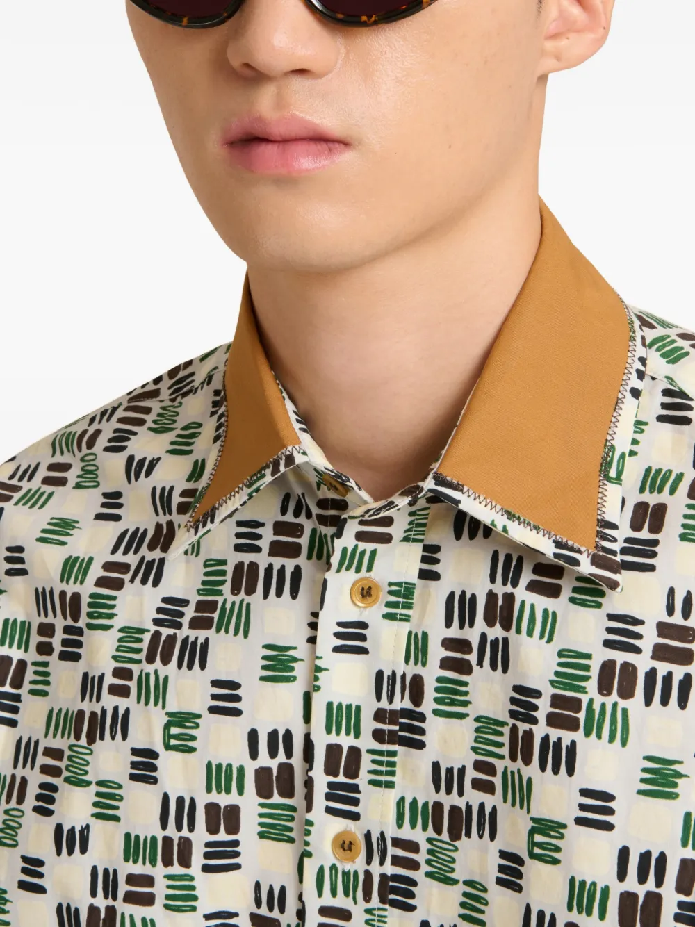 Close up of white shirt, showing texture of the Cotton fabric