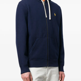 Blue hoodie worn by a person, showing the hoodie fit