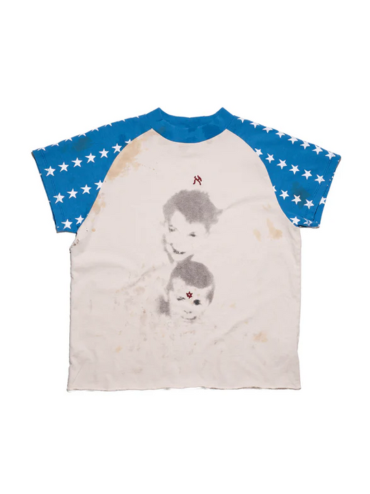Blue t-shirt, front view