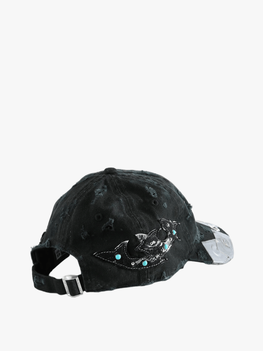 Black hat, back view