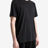 Black t-shirt, full body view