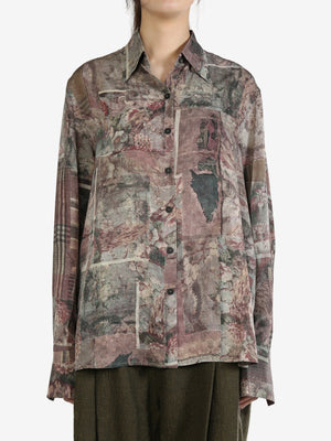 ZIGGY CHEN - Women Digital Print Silk Shirt