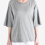 Grey t-shirt, full body view