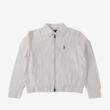 White windbreaker, front view