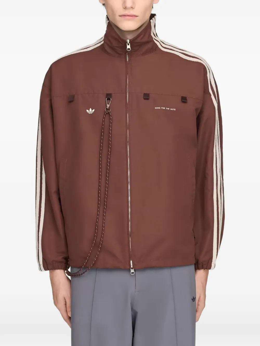 Red jacket worn by a person, showing the jacket's fit