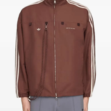 Red jacket worn by a person, showing the jacket's fit